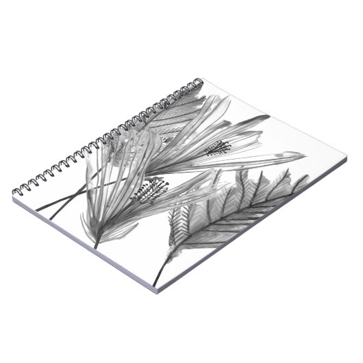 Floral Silhouette - Grijs Notitieboek (Linkerzijde)