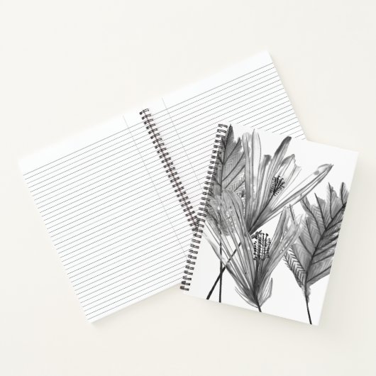 Floral Silhouette - Grijs Notitieboek (Binnen)