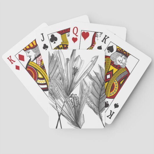 Floral Silhouette - Grijs Pokerkaarten (Achterkant)