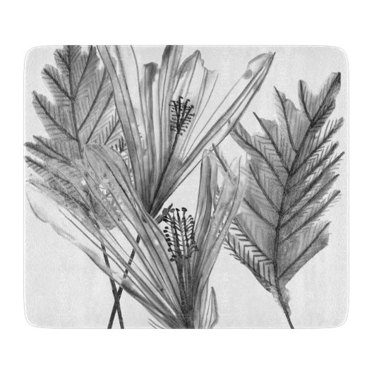 Floral Silhouette - Grijs Snijplank (Voorkant)