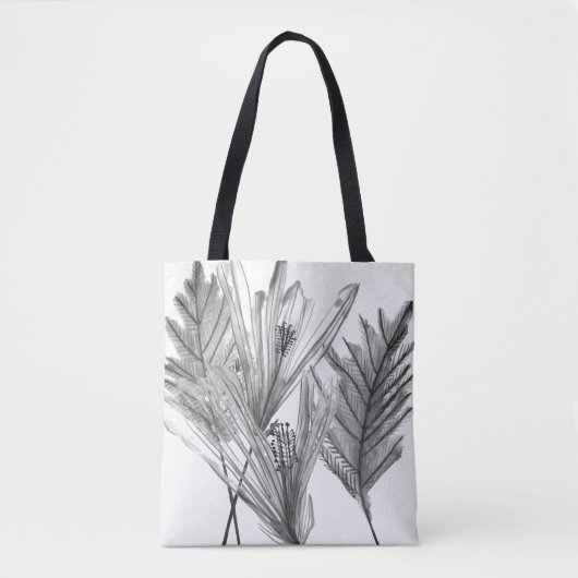 Floral Silhouette - Grijs Tote Bag (Voorkant)