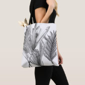 Floral Silhouette - Grijs Tote Bag (Dichtbij)
