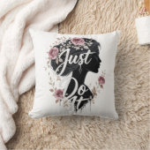 Floral Silhouette Just Do It on Throw Pillow Kussen (Deken)