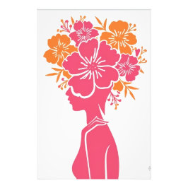 Floral Silhouette Minimalistische Wall Art & Poste Foto Afdruk