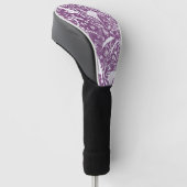 Floral Silhouette Paars Botanisch Golfheadcover (Schuin)