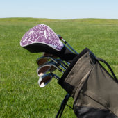 Floral Silhouette Paars Botanisch Golfheadcover (Insitu)