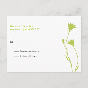 Floral Silhouette RSVP Uitnodiging Briefkaart