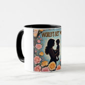 Floral Silhouette Worlds Beste Mama Moederdag Mok (Voorkant links)