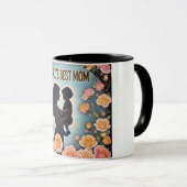 Floral Silhouette Worlds Beste Mama Moederdag Mok (Voorkant rechts)