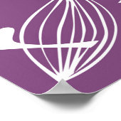 Floral Silhouettes Paars en wit Poster (Hoek)