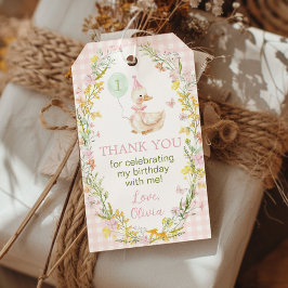 Floral Silly Goose Pink Girl Birthday Thank You Cadeaulabel