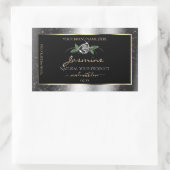 Floral Silver Black Product Labels Sparkle Glitter (Tas)