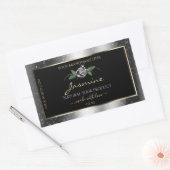 Floral Silver Black Product Labels Sparkle Glitter (Envelop)