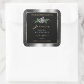 Floral Silver Black Product Labels Sparkle Glitter (Tas)