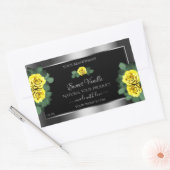 Floral Silver Black Product Labels Yellow Roses (Envelop)