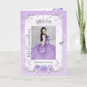 Floral Silver en Light Paars Quince Photo Folded (Voorkant)