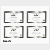 Floral Silver Glitter White Product Labels Logo (Vel)