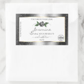 Floral Silver Glitter White Product Labels Logo (Tas)