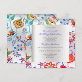 Floral Silver Oriental Spring Chinoiserie Kaart (Voorkant / Achterkant)