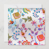 Floral Silver Oriental Spring Chinoiserie Kaart (Achterkant)