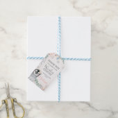 Floral Silver Penguin Winter Onederland Birthday Cadeaulabel (Met Touw)