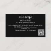 *~* Floral Silver QR LOGO FOTO Elegant Flower Visitekaartje (Achterkant)