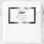 Floral Silver White Product Labels Sparkle Glitter (Tas)