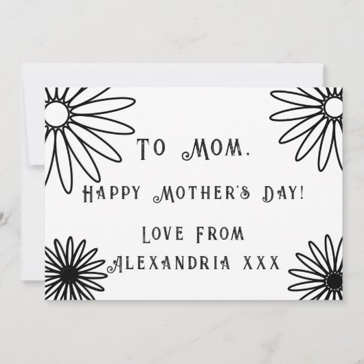 Floral Simple Moederdag Kaart (Achterkant)