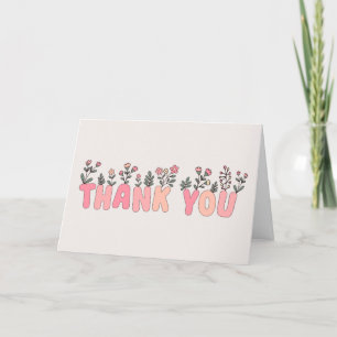 Floral Simple Thank You Card Bedankkaart