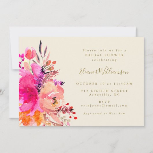 Floral Simple Vrijgezellenfeest van de roze goudWa Kaart (Voorkant)