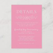 Floral Simplicity 1 Ballet Pink Minimal Wedding Informatiekaartje (Voorkant)
