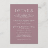 Floral Simplicity 1 Mauve Minimal Wedding Informatiekaartje (Voorkant)