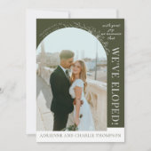 Floral Simplicity 1 Modern Green Elopement Aankondiging (Voorkant)