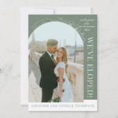 Floral Simplicity 1 Modern Green Elopement Aankondiging (Voorkant)