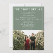 Floral Simplicity 1 Modern Green Rehearsal Dinner Kaart (Voorkant)