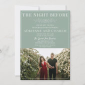 Floral Simplicity 1 Modern Green Rehearsal Dinner Kaart (Voorkant)