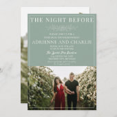 Floral Simplicity 1 Modern Green Rehearsal Dinner Kaart (Voorkant / Achterkant)