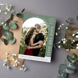 Floral Simplicity 1 | Modern Green | Save The Date