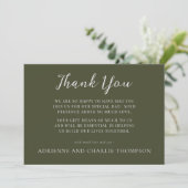 Floral Simplicity 1 Modern Green Thank You Note Bedankkaart (Staand voorkant)