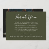 Floral Simplicity 1 Modern Green Thank You Note Bedankkaart (Voorkant / Achterkant)