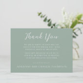 Floral Simplicity 1 Modern Green Thank You Note Bedankkaart (Staand voorkant)