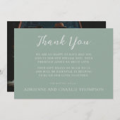 Floral Simplicity 1 Modern Green Thank You Note Bedankkaart (Voorkant / Achterkant)