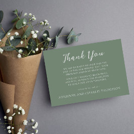 Floral Simplicity 1 Modern Green Thank You Note Bedankkaart