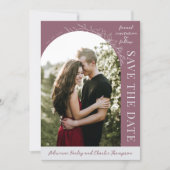 Floral Simplicity 1 Schemer Mauve Save The Date (Voorkant)