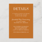 Floral Simplicity 2 Pumpkin Minimalist Wedding Informatiekaartje (Voorkant)