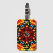 Floral Sinaasappel Bagagelabel (Voorkant (verticaal))