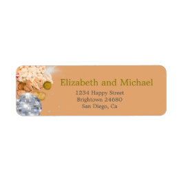 Floral Sinaasappel Elegant Eucalyptus Disco Etiket