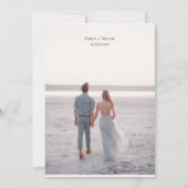 Floral-sinaasappel en witbruiloft save the date (Achterkant)