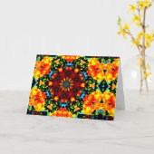 Floral Sinaasappel Kaart (Gele Bloem)