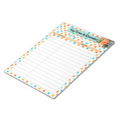 Floral Sinaasappel n Blue _ Sleuteltermen om te on Notitieblok (Schuin)